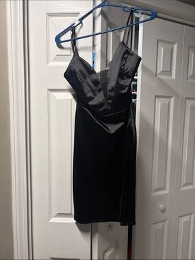 Classic Black Satin Slip Dress